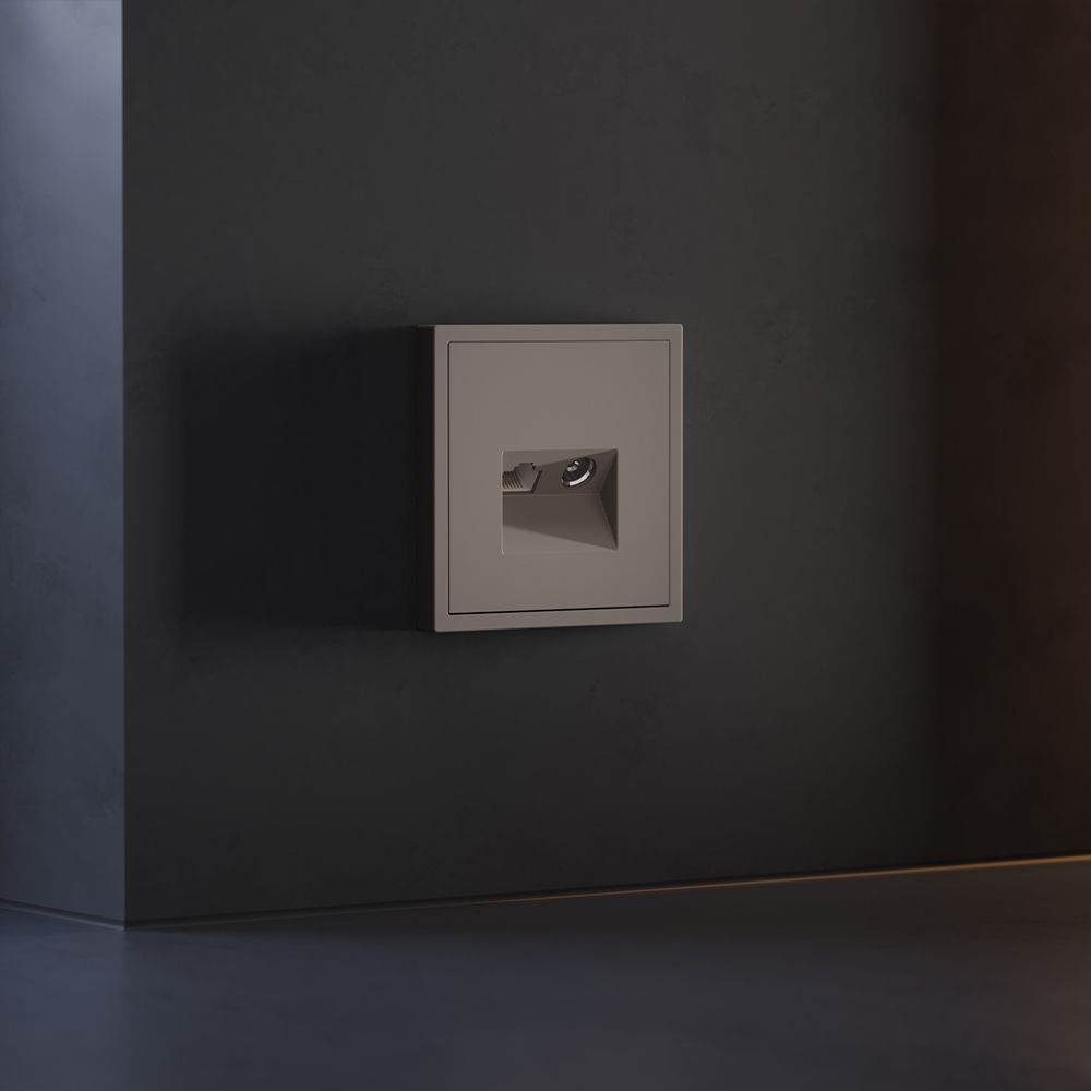 Накладка для розетки TV+RJ45 кат. 6, S70, капучино Voltum VLS002714