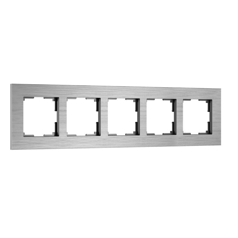 W0053506 Рамка на 5 постов  AluMax, алюминий Werkel, 4690389214318