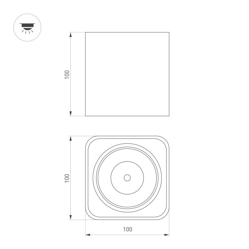 Накладной светильник Arlight 036048 10*10*10 см, 8W, белый (дневной)K,