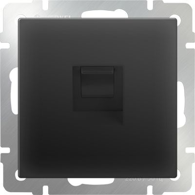 WL08-RJ-11/ Телефонная розетка  RJ-11  (черный матовый), 4690389054242