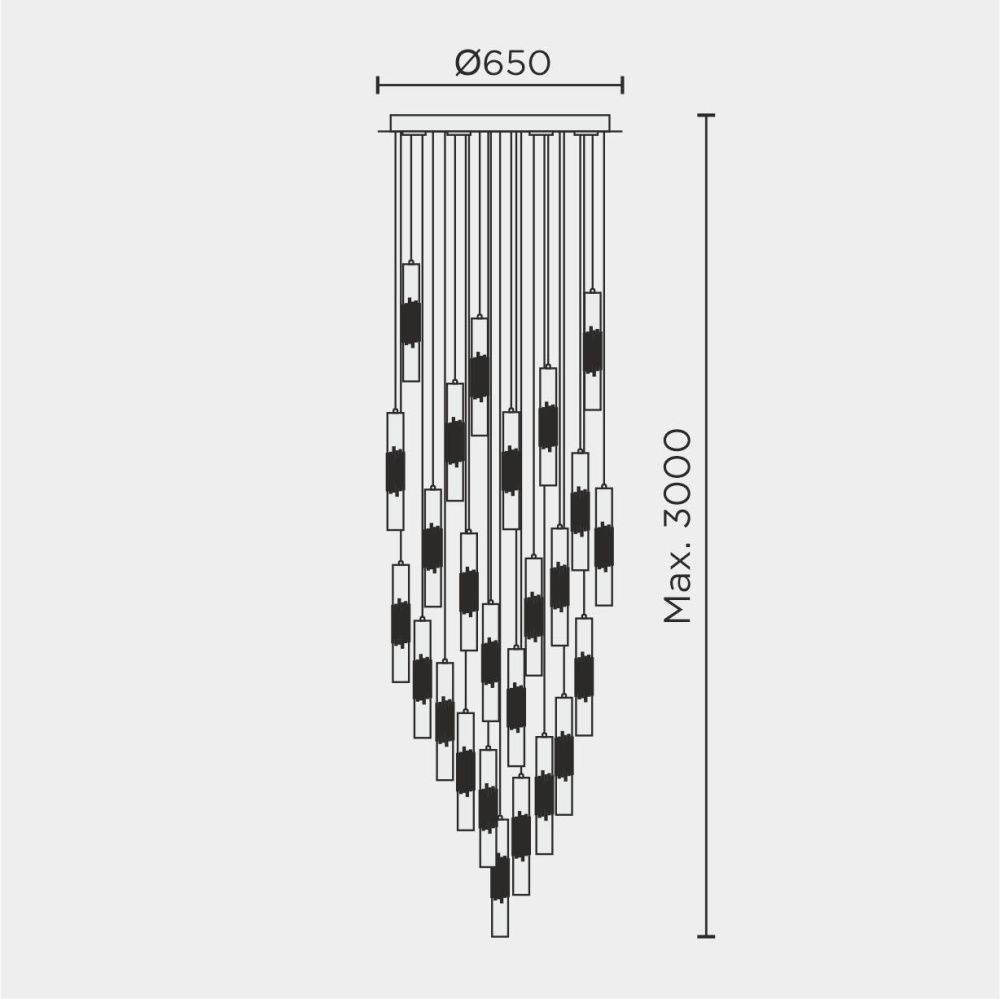Подвесная люстра **300 см, LED 160W, 4000K, Хром MODELUX ML.88987.28 CR