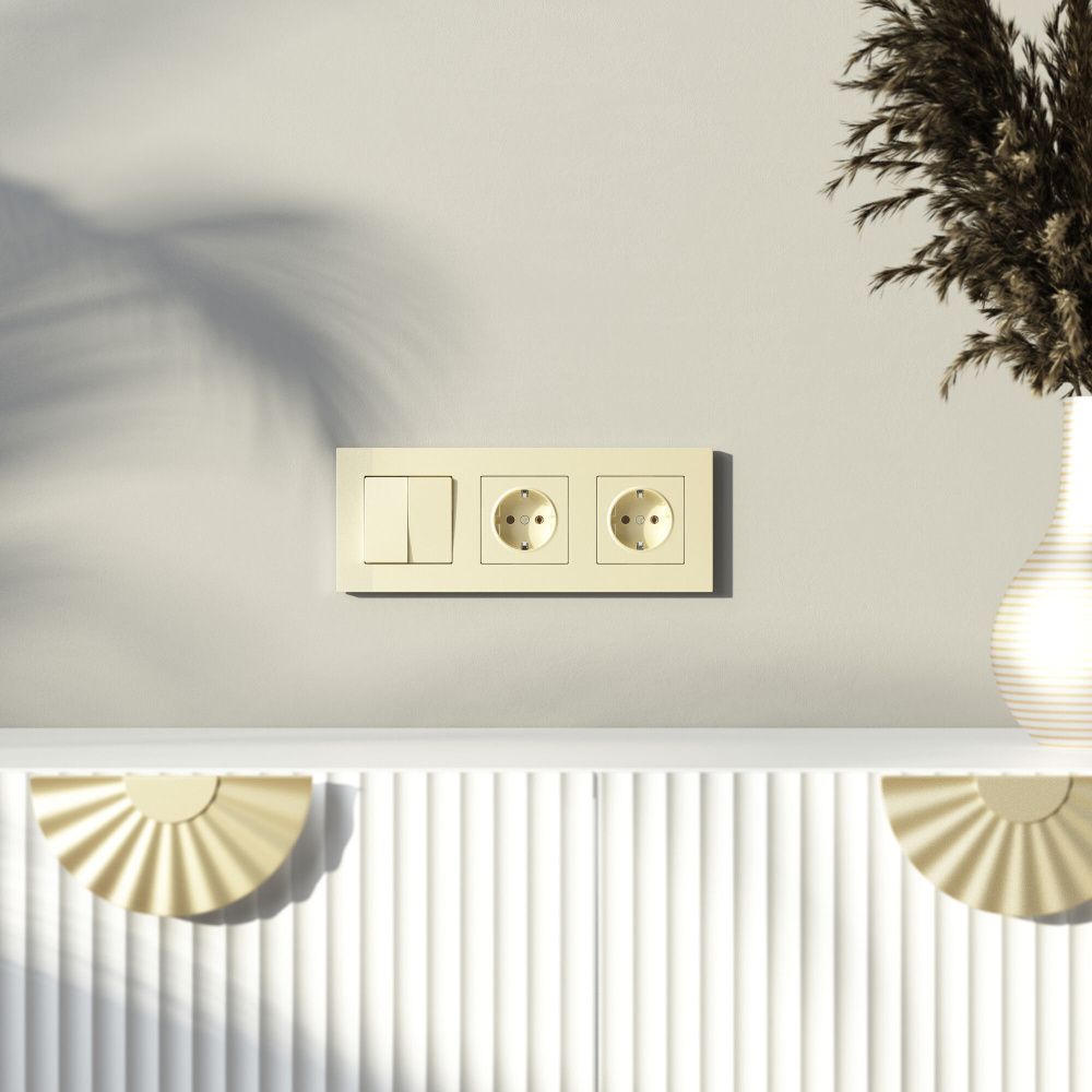 W0032911 Рамка на 3 поста Slab, шампань софт Werkel, 4690389218422