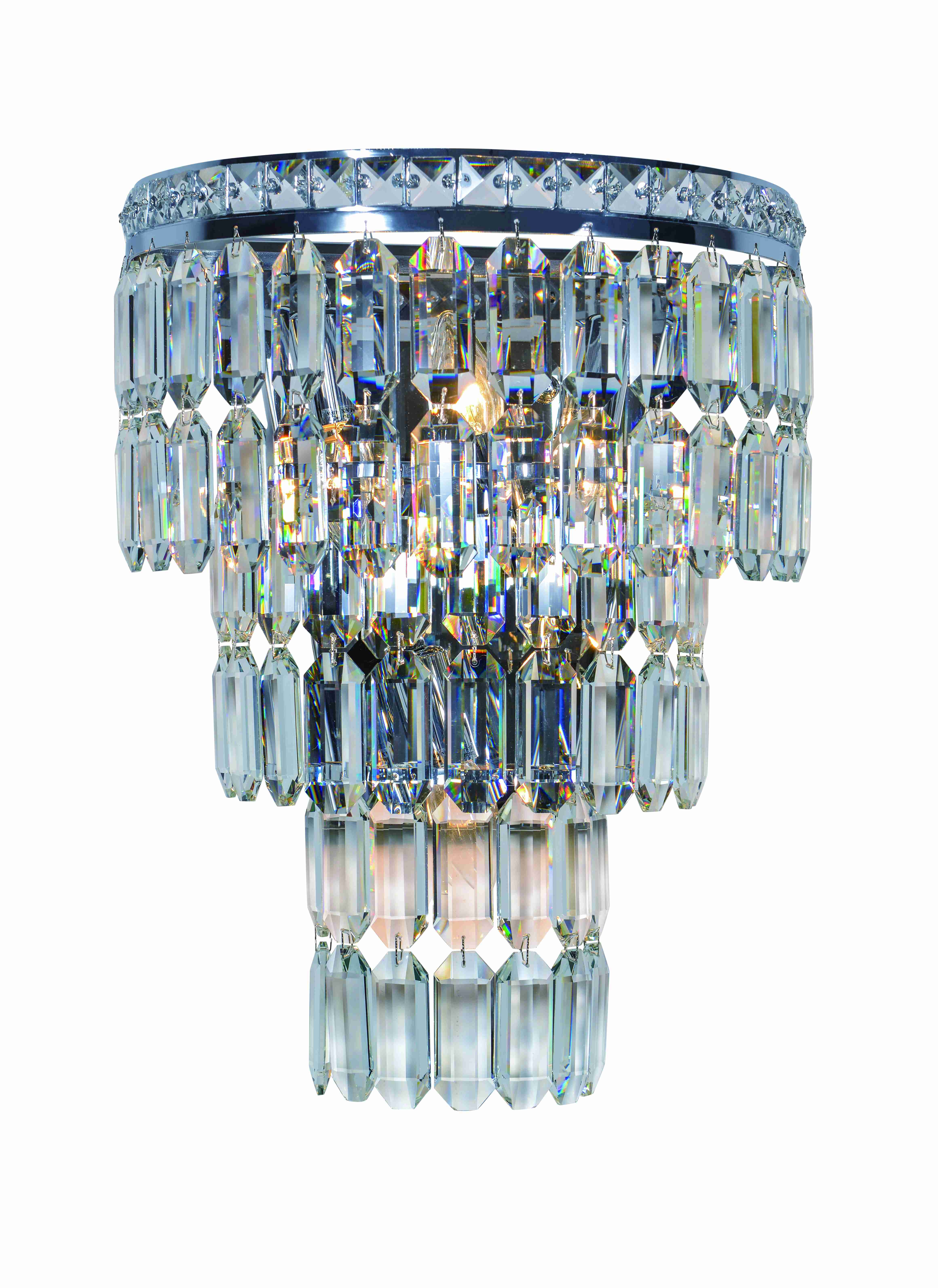 Бра 200*300*470, 4*E14, 40W NewRgy Cristallo W2796R/4A CHROME+CLEAR, Хром+Прозрачный