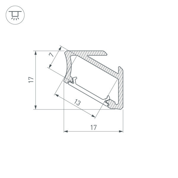 Профиль Arlight 026694(1) 202*1,7*1,7 см. Цена указана за 1 штуку.  экран отдельно