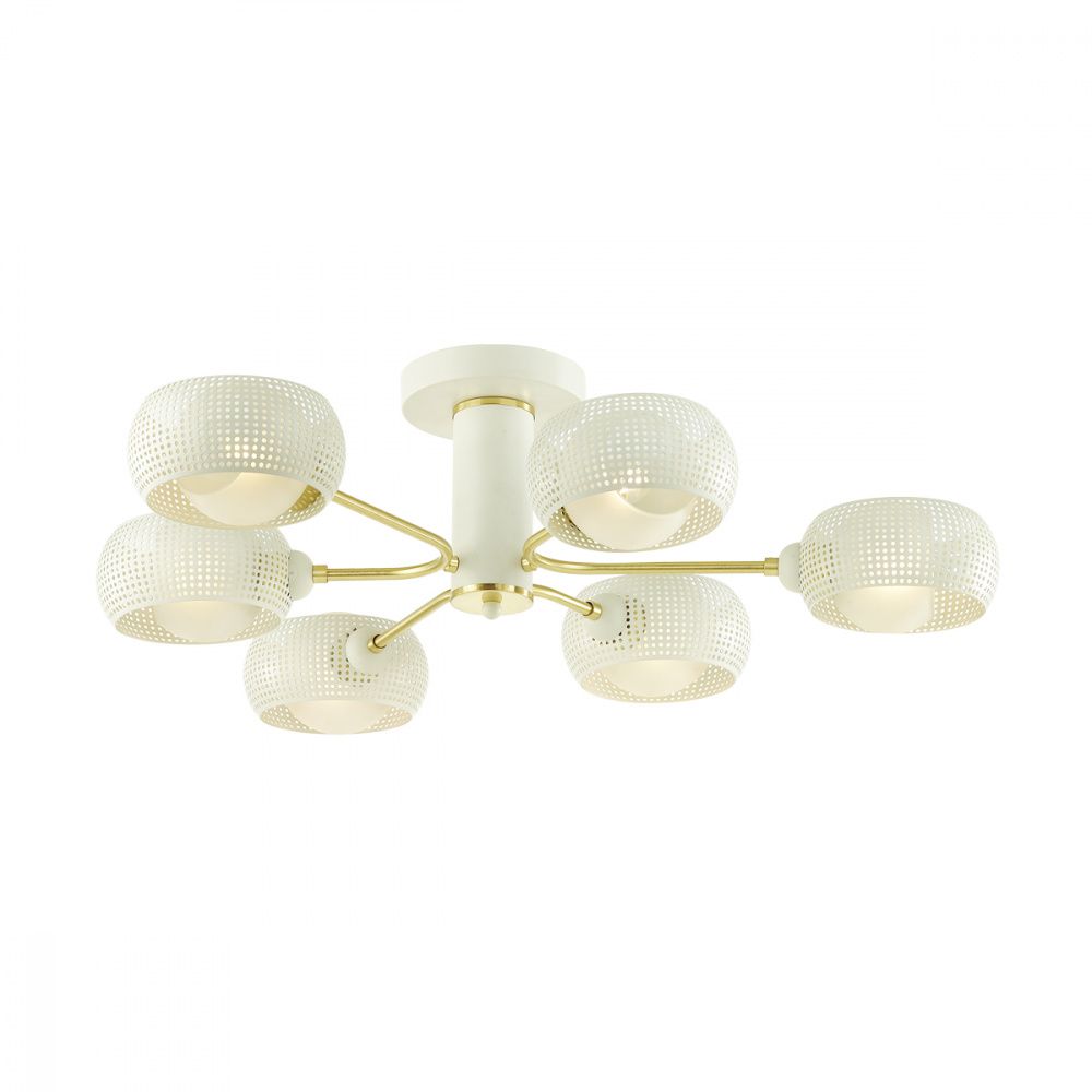 Потолочная люстра Lumion Noelle 4531/6C, диаметр 76 см, белый-матовое золото
