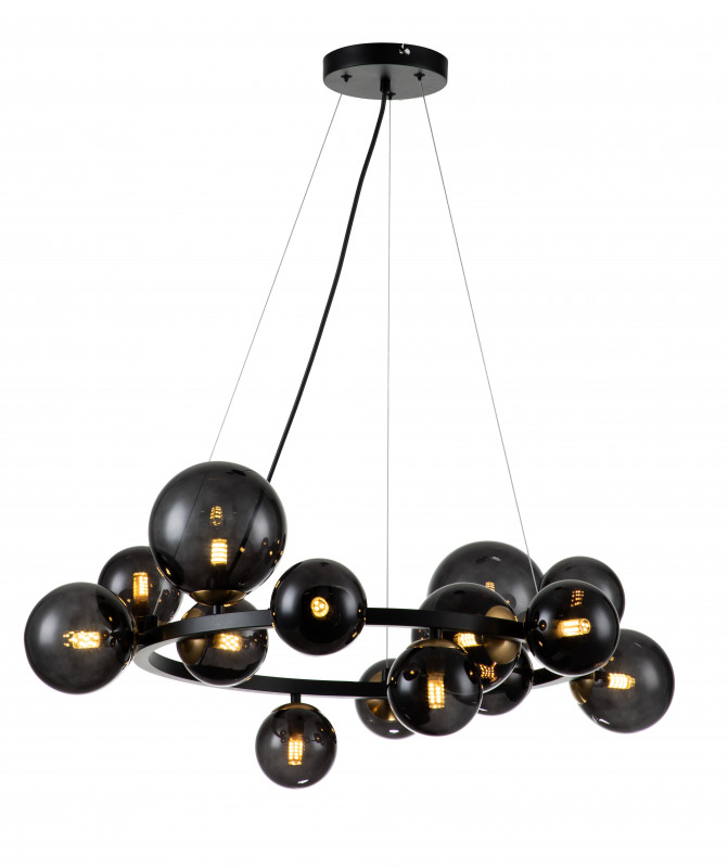 Подвесной светильник 780*780*425/1200 мм, 14*G9 чёрный Indigo Molecola V000194, 11018/14P Black