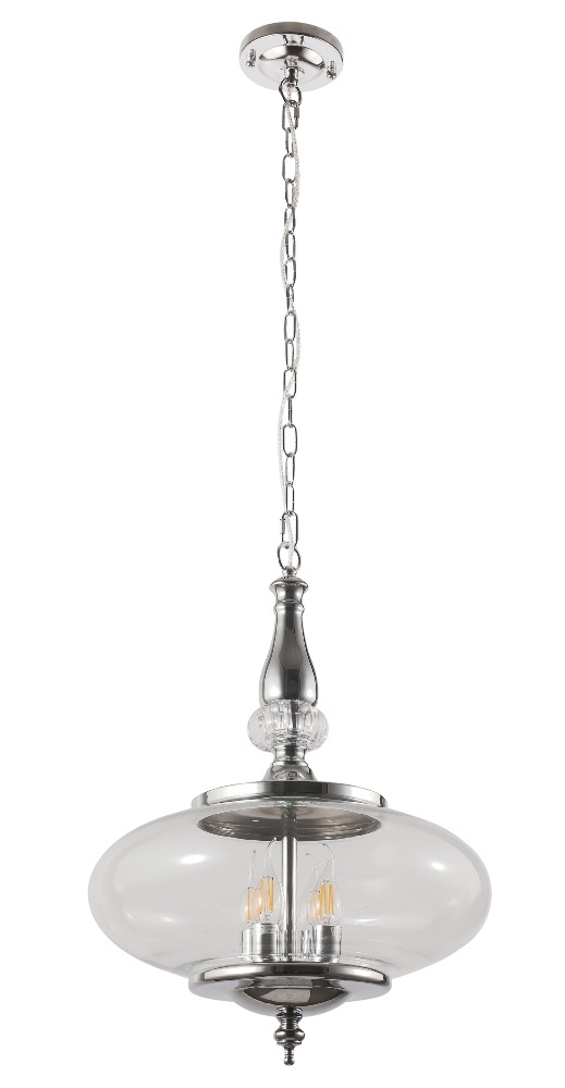 Светильник подвесной 39 см, Crystal Lux MIEL SP4 CHROME Хром