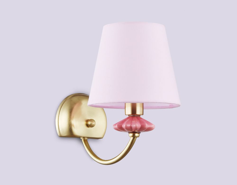 Бра с абажуром и декором из керамики 24*15*24- см, 1*E14*40W, K, Ambrella Light High Light LH75027, золото