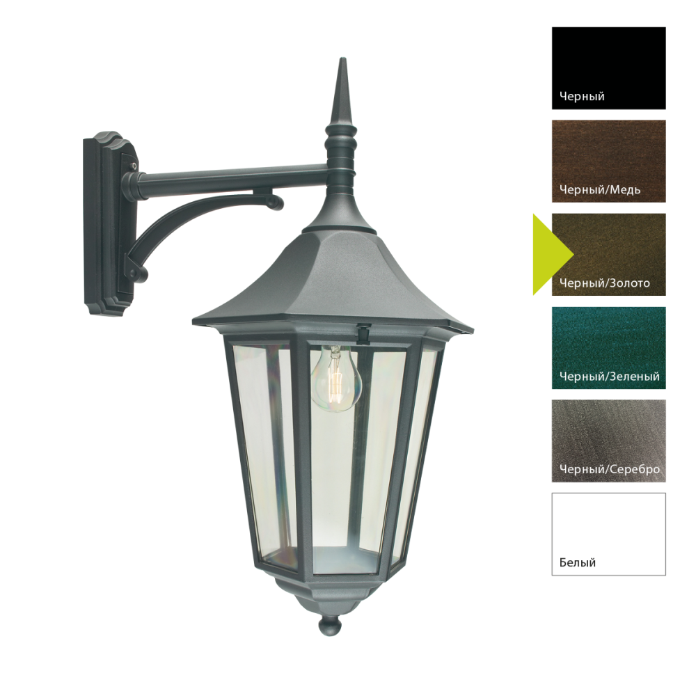 Настенный фонарь 47*32*80 см, E27*100 (накал.) 77 (гал.)W, Natural Concepts Norlys Modena Big 170BC, BD (Черный/Золото)