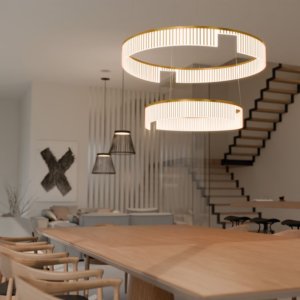 Подвесная люстра 60*50,5-150 см, 6*LED, 50W, 3000K, F-Promo Secrecy 4678-6P, золотой