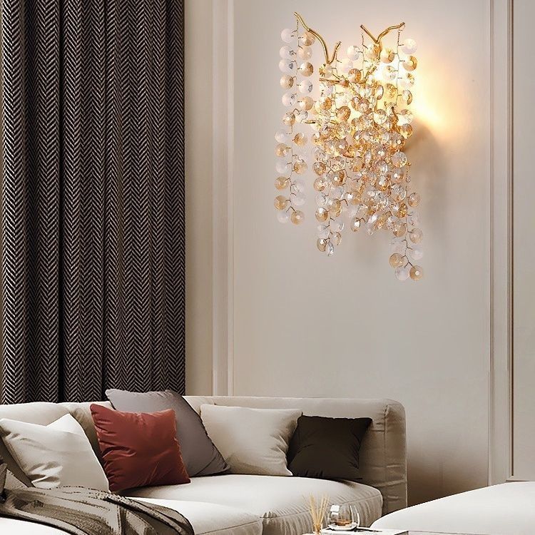 Светильник DZN-13450 ЗОЛОТО/ЯНТАРЬ+ПРОЗРАЧНЫЙ D350/H550/3/G9/40W RUSSELL 24-12