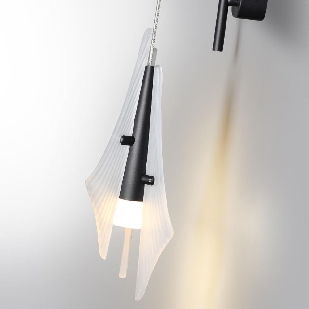 Бра 17,5*12,5*26,6-45 см, 1*LED*6W, 3000K, Odeon Light Afalina 5442/6WLA, черный
