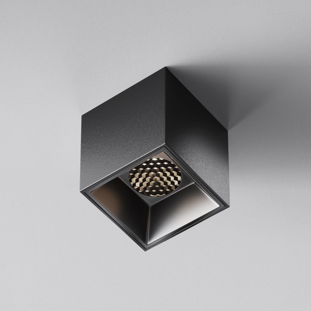 Светильник  C064CL-5W4K-SQ-B 5,3*5,3*-6 см, *LED*5W, 4000K, Maytoni technical Alfa LED C064CL-5W4K-SQ-B, Черный