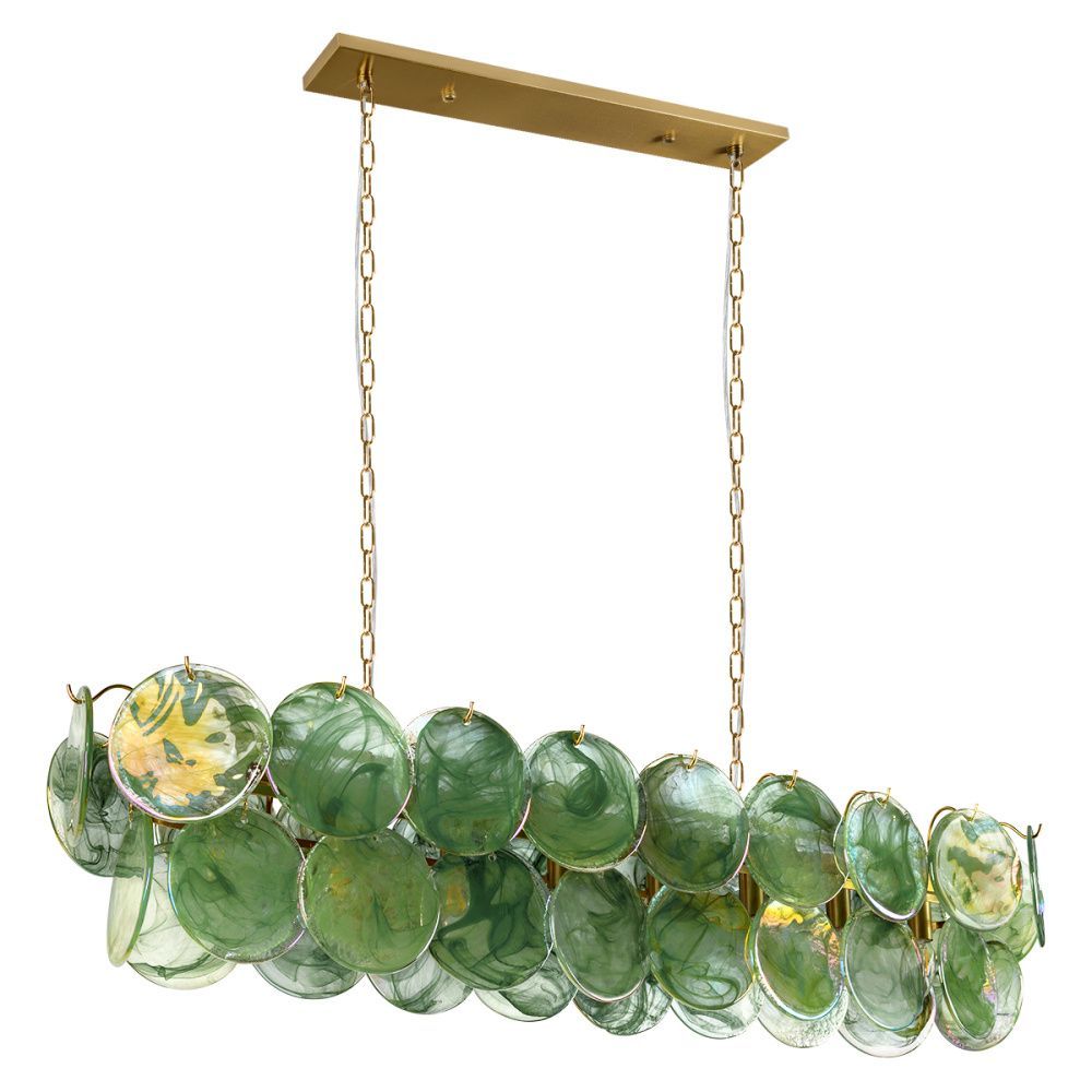 Подвесная люстра 120 см, LOFT IT Lolly 10492/1200R Green, золото