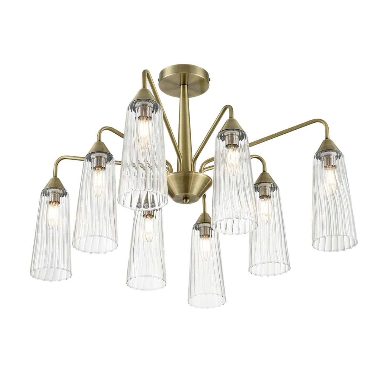 Люстра потолочная 73*45 см, 8*E14 Lumion DOLIANA 6584/8C бронза, прозрачный