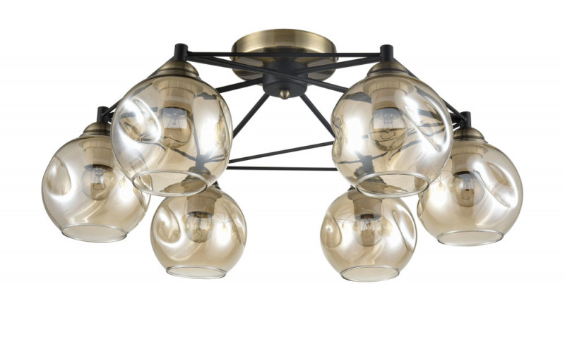 Потолочная люстра  61*25 см, 6*E27 черный Vele Luce Furia VL1882L06