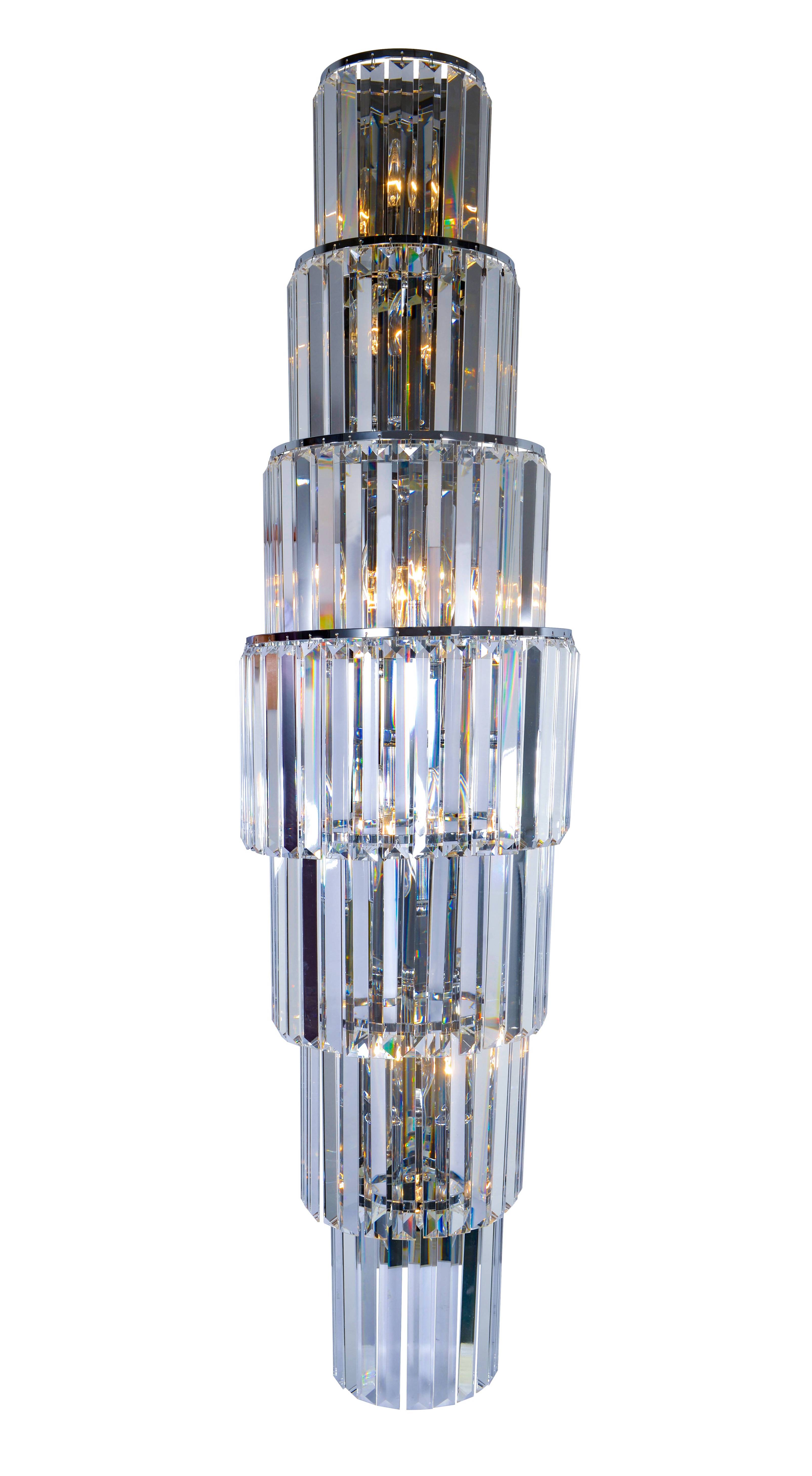 Бра 300*1200, 8*E14, 40W NewRgy Cristallo W2799R/8A CHROME+CLEAR, Хром+Прозрачный