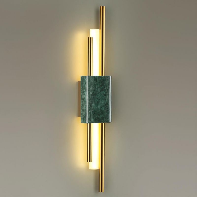Светодиодный светильник 60 см, 10W, 3000K, Odeon Light MARMI 4360/10WL, золото-изумрудный мрамор