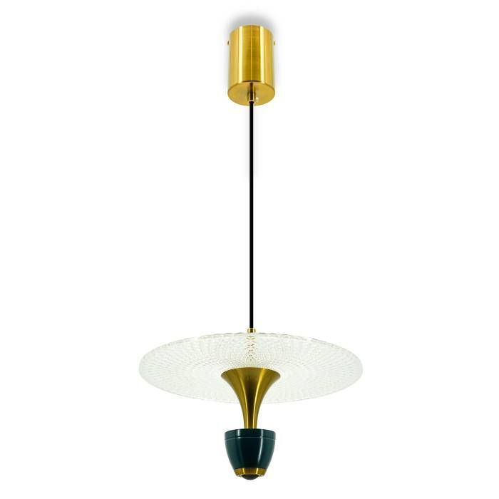 Светильник подвесной *33-200 см, 1*LED*7W, 3000K, Lightera Saimaa LE126L-30GR, Зеленый
