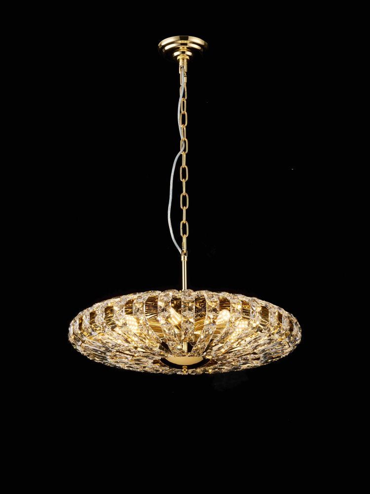 Люстра Ø600 x H230 (530) мм, E14 8 x 40W (320W) NewRgy H GOLD (Золото) E23-ф600*H230(530) H GOLD