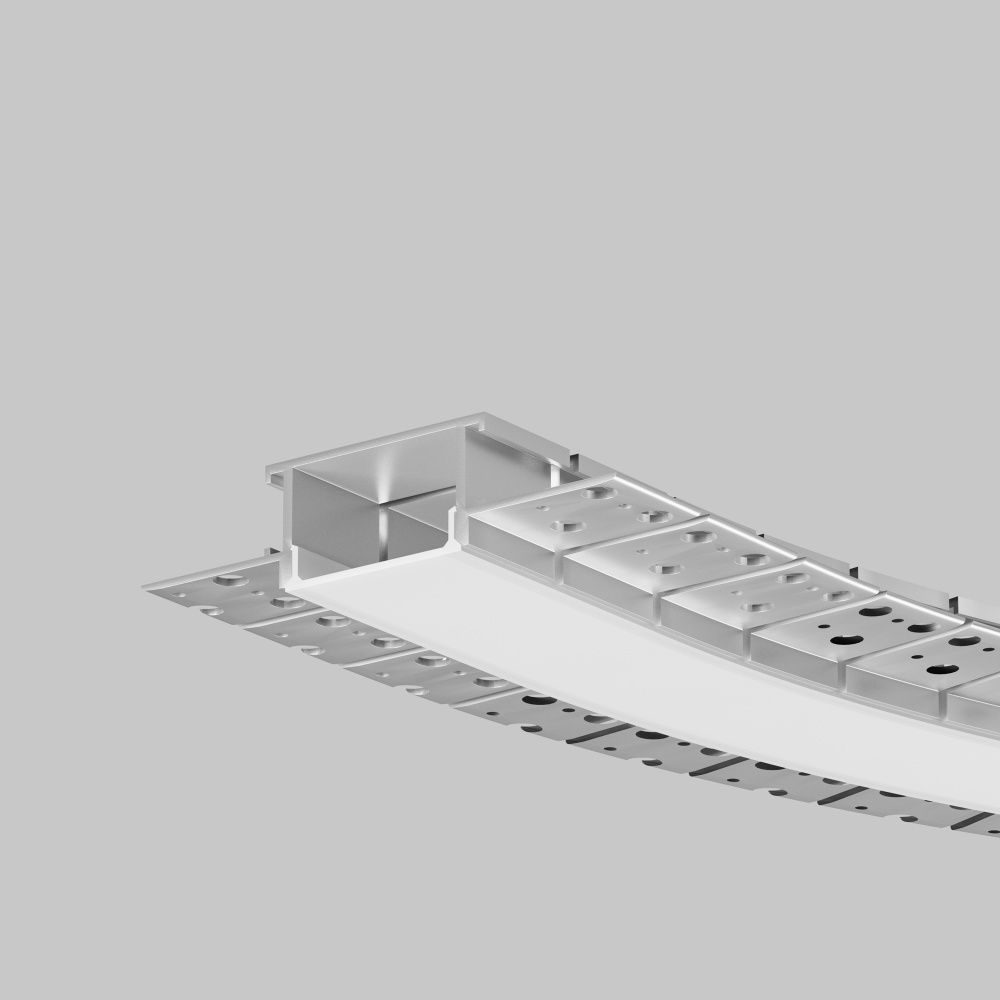 Алюминиевый профиль встраиваемый с боковым изгибом Maytoni Led Strip Встраиваемый со скрытым фланцем профиль Серебро 636003