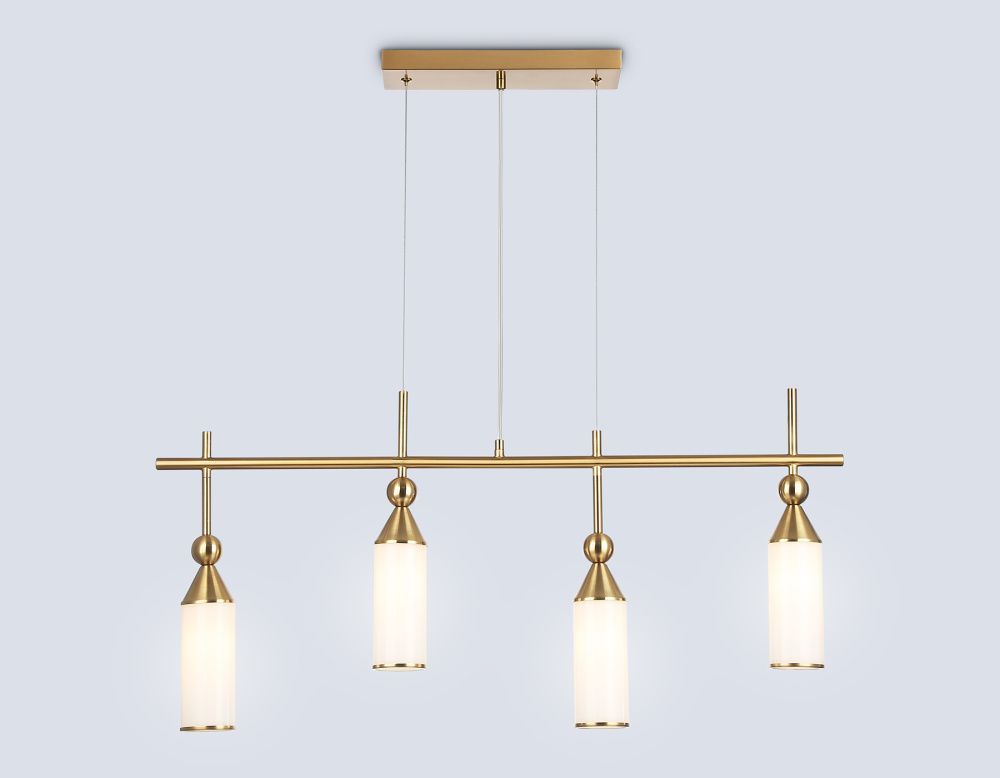 Подвесной светильник 84,5*6,5*41-115 см, 4*E14*40W, K, Ambrella Light High Light LH55274, латунь