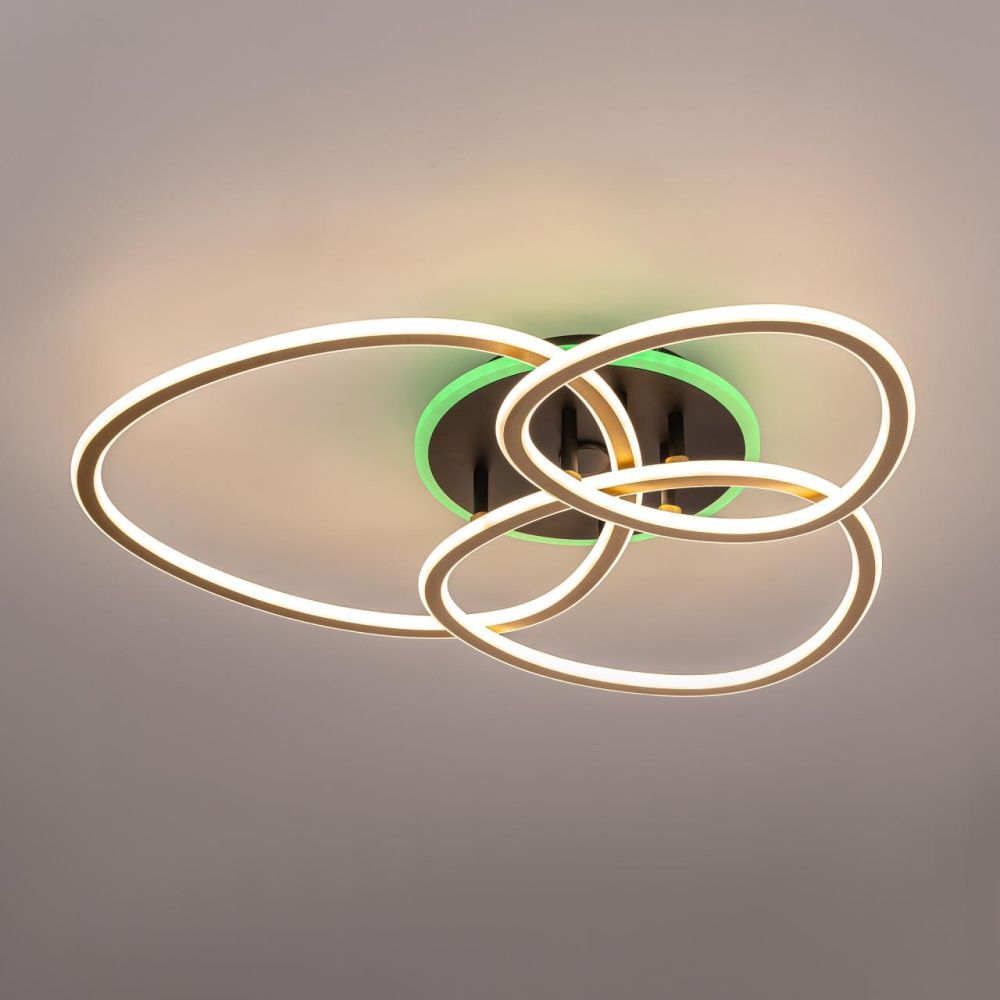 Люстра 51 см, 130W, 3000-5500К, 9000Lm, 24 м2 Citilux TRIO Черный+Золото CL215B132 с пультом