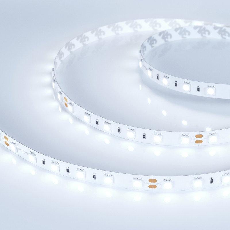 Лента RT 2-5000 24V Cool 8K 2x (5060, 300 LED, LUX) (Arlight, 14.4 Вт/м, IP20) 013757(1). Цена указана за 5 метров. Продается кратно 5 метрам.