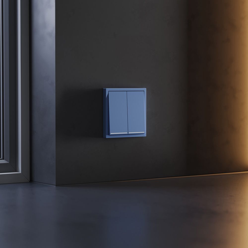 Клавиши для выключателя/переключателя двухклавишного с подсветкой, S70, деним Voltum VLS000415