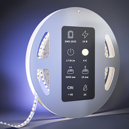 High CRI светодиодная лента Ultra 24В 2835 17Вт/м 4000К 5м IP20 201092 Maytoni  Led Strip, цена за метр, отгружается по  5 м