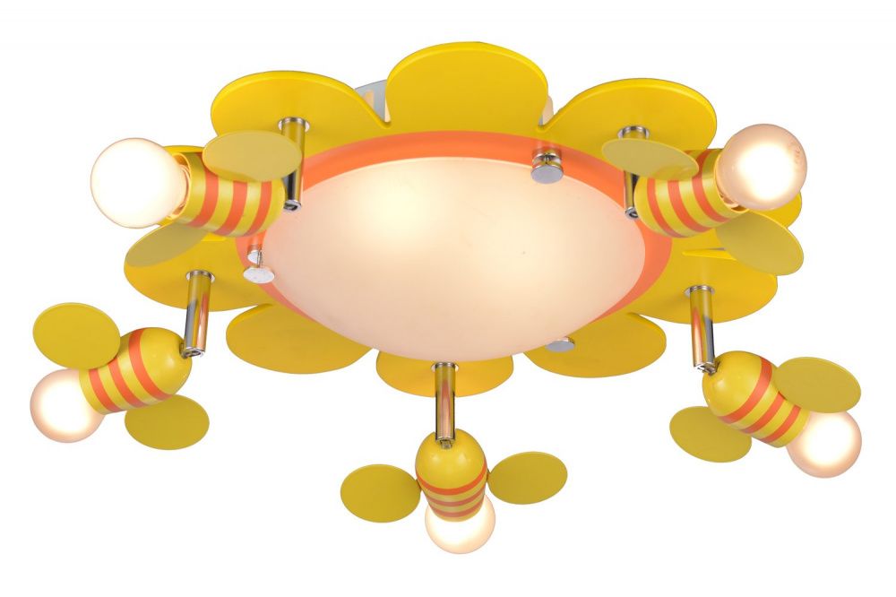 Потолочная люстра Citilux Пчелки CL603173 желтый 7*Е14 диаметр 50 см