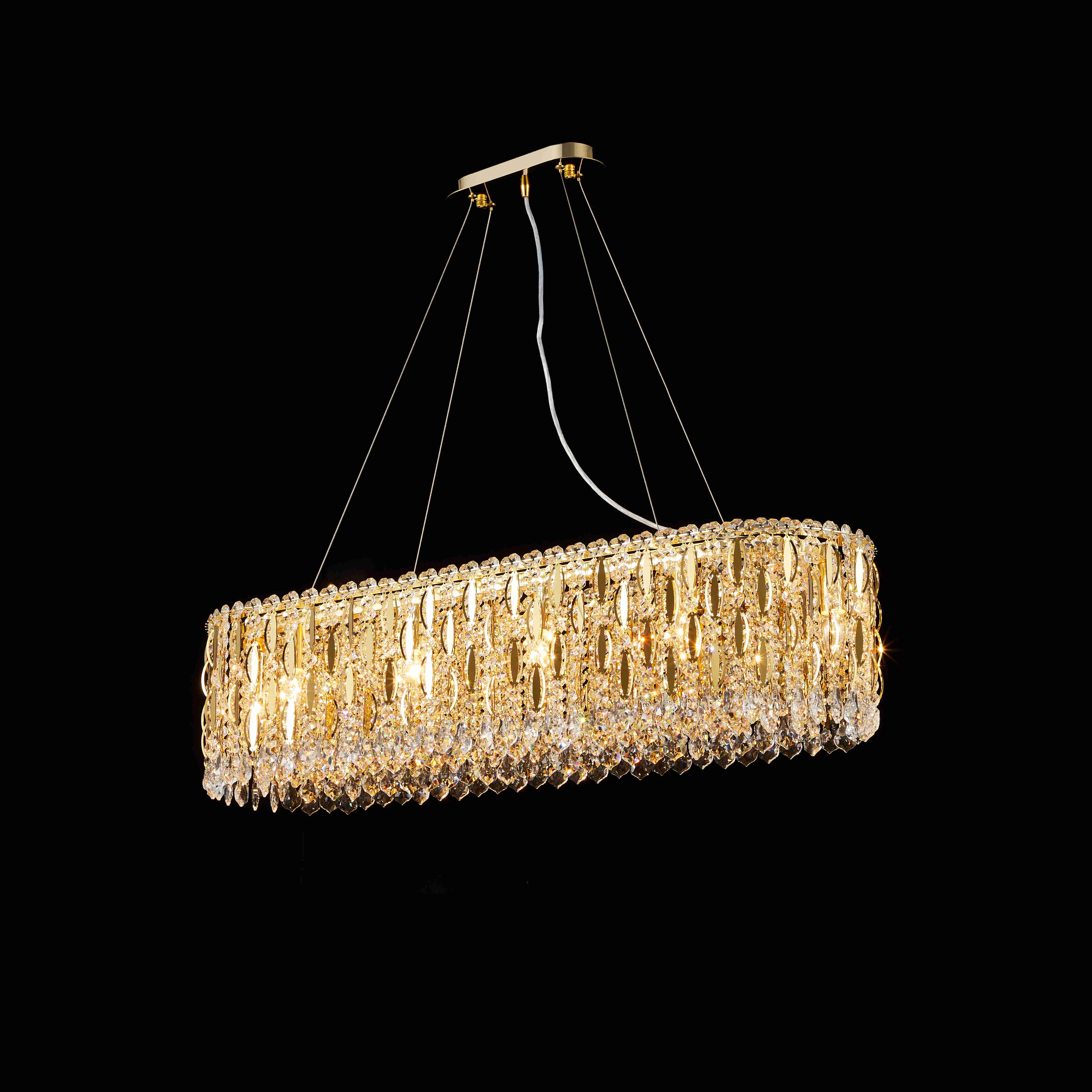 Люстра 1000*300*250, 10*E14, 40W NewRgy Cristallo M27-L1000*W300*H250 H GOLD, H GOLD