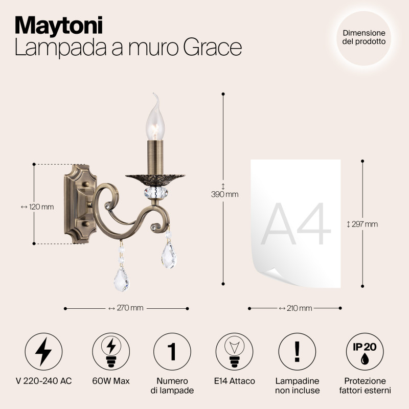 Бра Maytoni RC247-WL-01-R Бронза