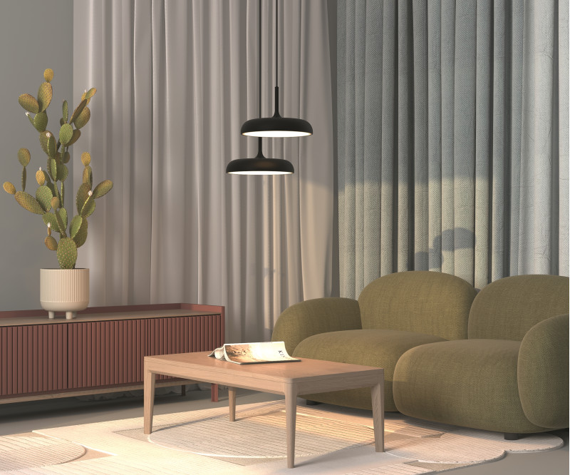 Подвесной светильник 40*40*347 см, LED, 26W, 3000К, Maytoni Gerhard MOD189PL-L18B3K1 черный