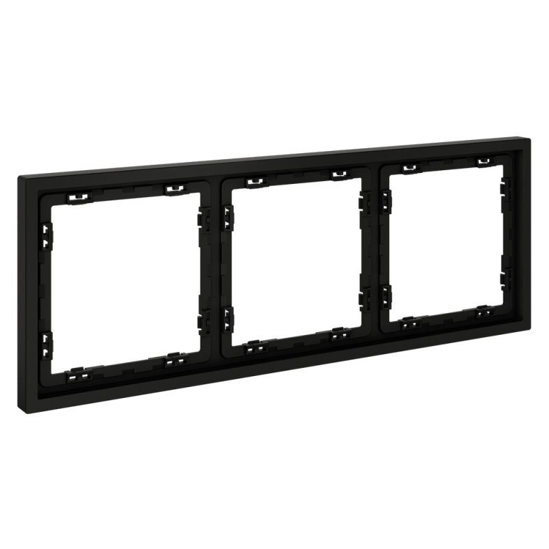 Рамка пластиковая Voltum S70 на 3 поста, черный матовый пластик Soft touch VLS100308