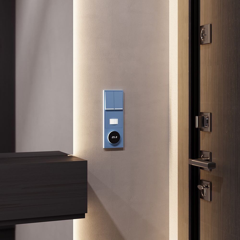 Клавиши для выключателя/переключателя двухклавишного с подсветкой, S70, деним Voltum VLS000415