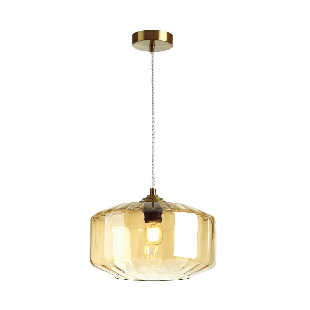 Подвес Odeon Light BINGA 4747/1 диаметр 30 см, Янтарный прозрачный