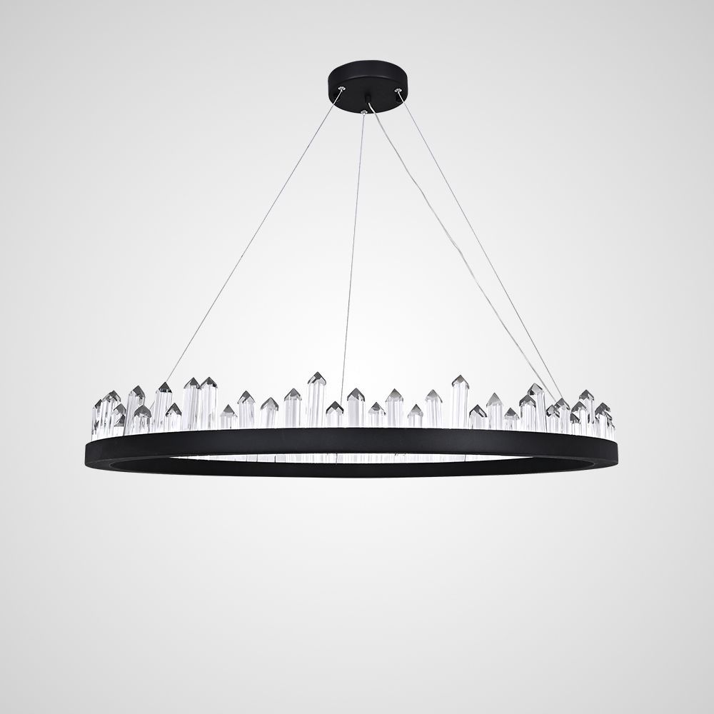 Подвесная люстра QUARTZ D40 40*40*15 см, 1*LED*15W, 3000, 4000, 5000K, ImperiumLoft QUARTZ, Чёрный