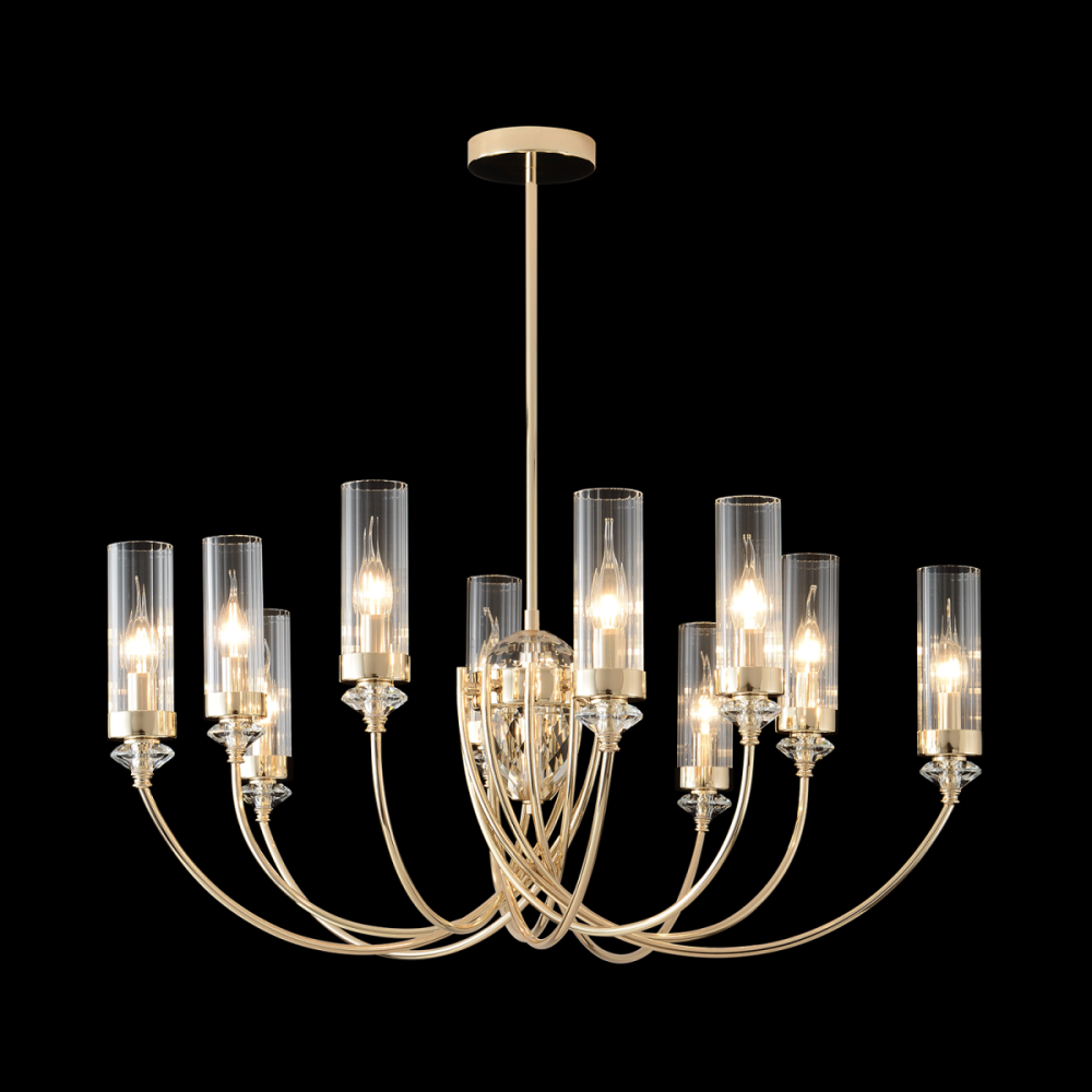 Люстра на штанге 86 см, Crystal Lux SECRET SP10 GOLD, золото