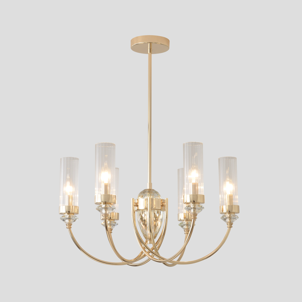 Люстра на штанге 56 см, Crystal Lux SECRET SP6 GOLD, золото