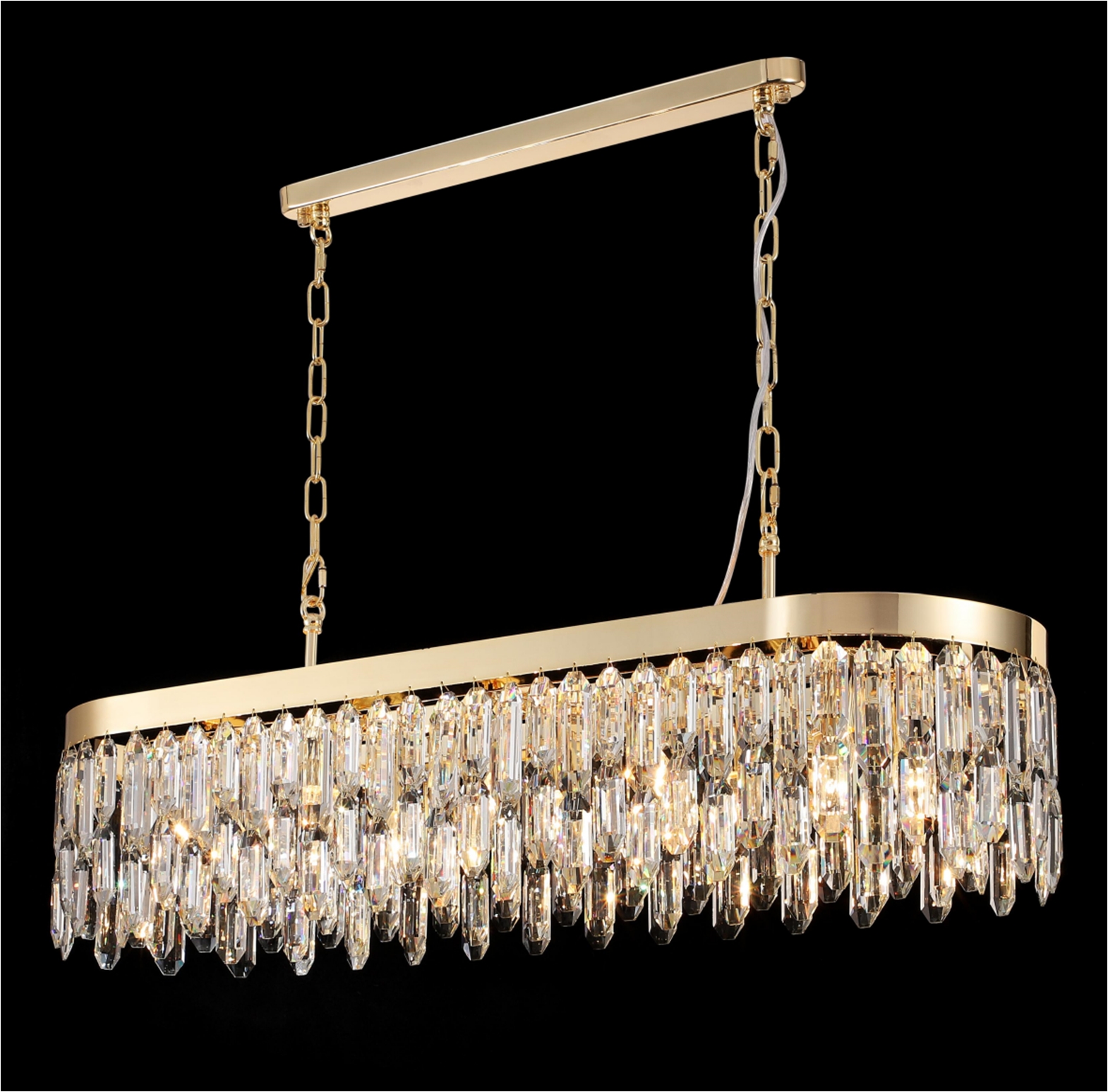 Люстра  1000*300*220, 12*E14, 40W NewRgy Cristallo F6-L1000*W300*H220 H GOLD, H GOLD