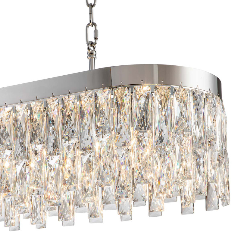 Подвесной светильник 1 000*300*245/1045 мм, 10*E14 хром Indigo Anna V000387, 12029/10PL Chrome