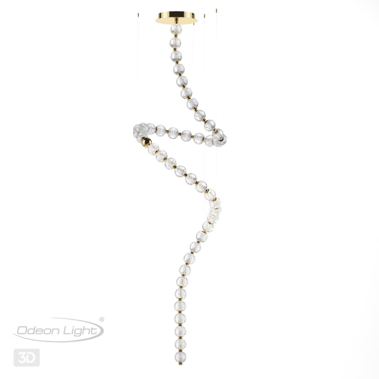 Светодиодный светильник 75 см, 132W, 4000K, Odeon Light CRYSTAL 5008/132L, золото