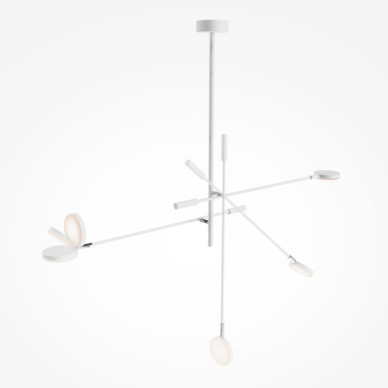 Люстра на штанге 122,5*23*100,3 см, LED, 15W, 3000К, Maytoni FAD MOD070CL-L15W3K1 белый