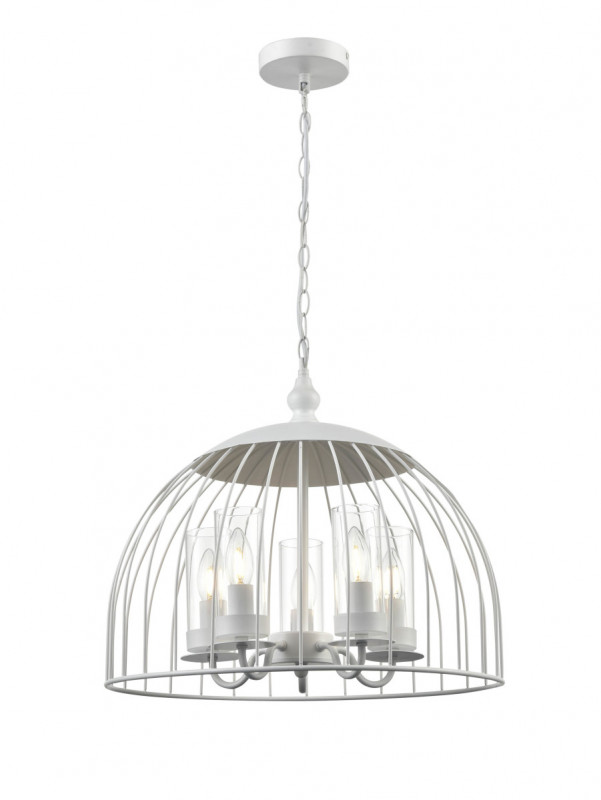 Подвесная люстра  49*125 см, 5*E14 белый Vele Luce Florian VL5061P05