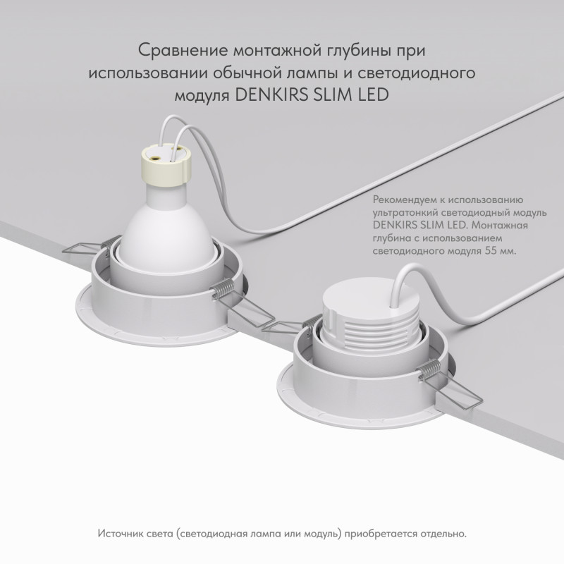 Встраиваемый светильник Denkirs DK2026-WH, белый