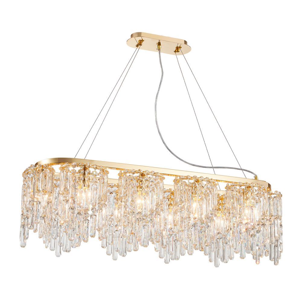 Люстра 100*28*80-130 см, 10*E14*40W, Favourite Diadem 4724-10P, золотой