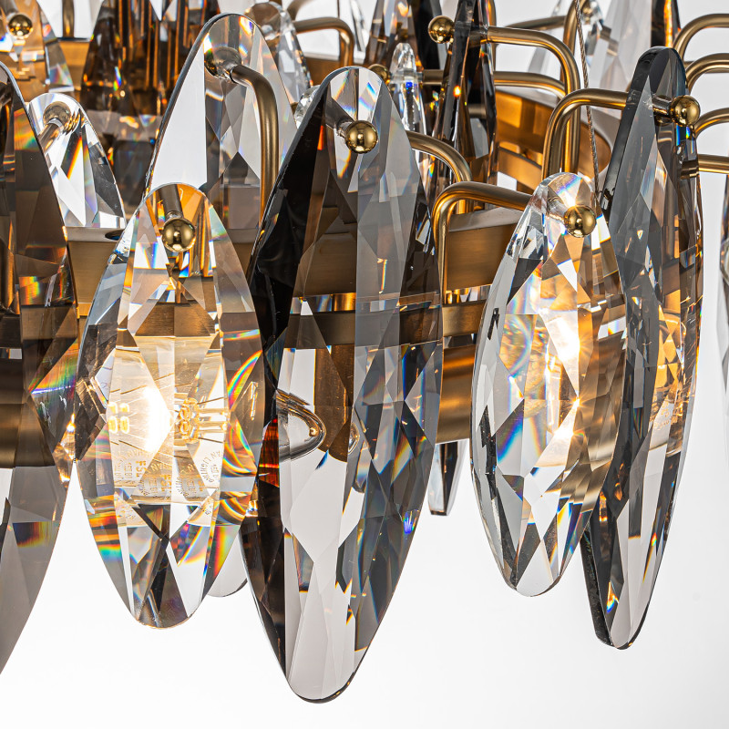 Подвесная люстра 50*130 см, 8*E14, 320W, Favourite Glans 4303-8P латунный