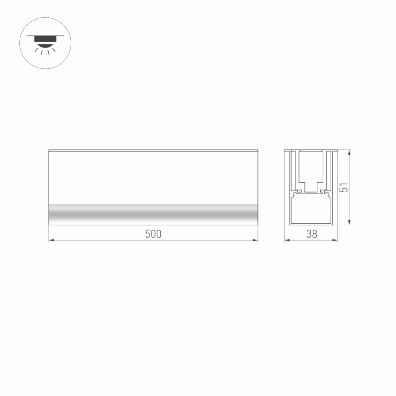 Тротуарный светильник Arlight 024946(1) 50*3,8*5,1 см, W, белый (теплый)K,