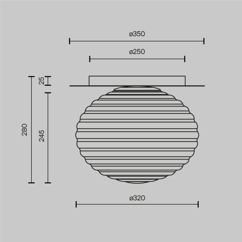 Накладной светильник 35*35*28 см, 1*E27, 60W, Maytoni Reels MOD268CL-01G золото матовое